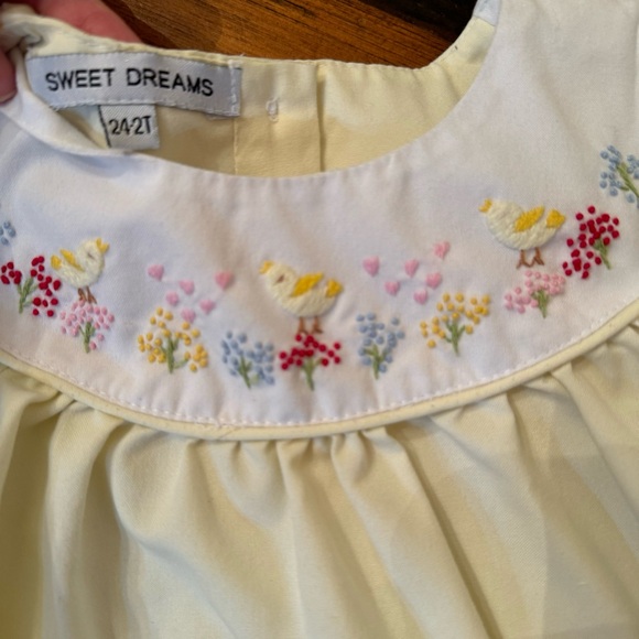 Angel Sleeve Embroidered Floral Bird Bubble 24 months to 2T - Picture 3 of 4